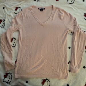 DKNY Jeans Shirt Women’s Small Long Sleeve Rhinestone V-Neck Shirt Top